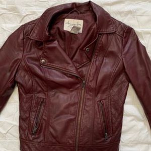 American Rag maroon faux leather jacket